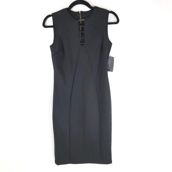 Stella & Julie Sheath Dress Sleeveless Cutouts Stretch Black Size 4 - Picture 1 of 4